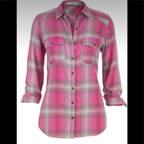 Maurice’s Pink, Grey and Plaid Button Down, Size 1X - Picture 1 of 1